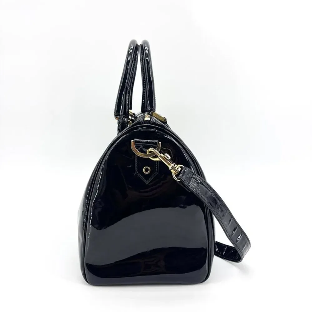 Chanel Black Patent Boston Bag